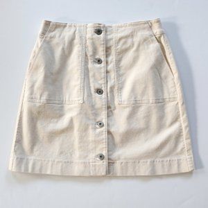 Uniqlo Off White Corduroy High Waist Mini Skirt NWT Size 2